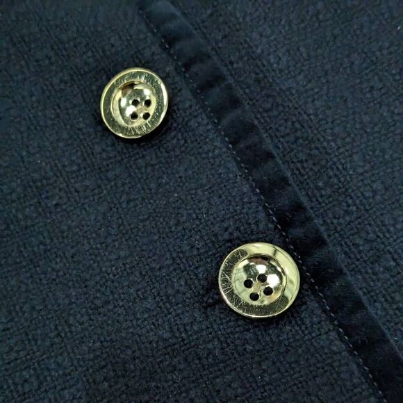 Juicy Couture Women's Black Wool Peacoat Single-Breasted Collared Neckline Trenc - Picture 8 of 13